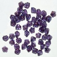 50 5mm Transparent Amethyst Lustre Baby Bell Flower Beads